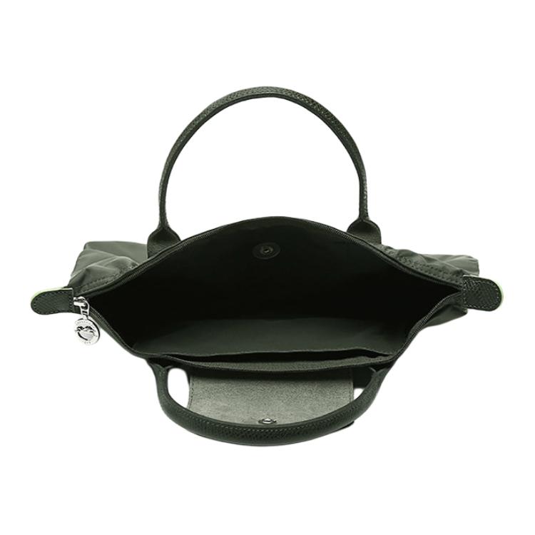 Longchamp Le Pliage Green 23 Сумка-тоут с короткими ручками из экологичного холста Форма пельменя Маленькая женская сумка-тоут Лесной зеленый 1621919479