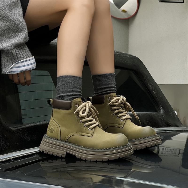 Martin boots men's 2024 new autumn and winter British style high-top rhubarb boots medium-top outdoor tooling boots 2681-R