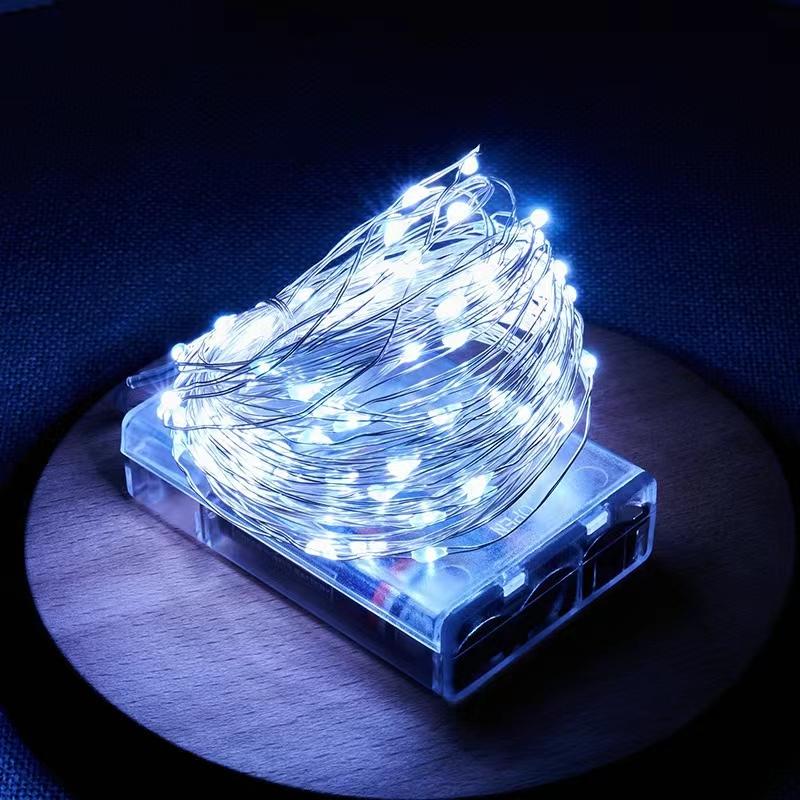 LED String Light 10M 5M 2M Fairy Lights Home Christmas 2024 Wedding Party Decor By 3*AA Battery Operated