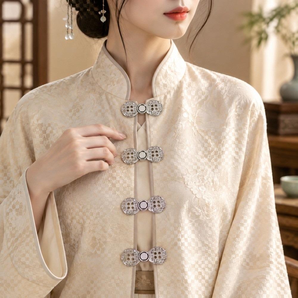 Metal Metal Frog Fastener Carved Pattern Garment Decor Button Clothing Snap Buckle For Cheongsam