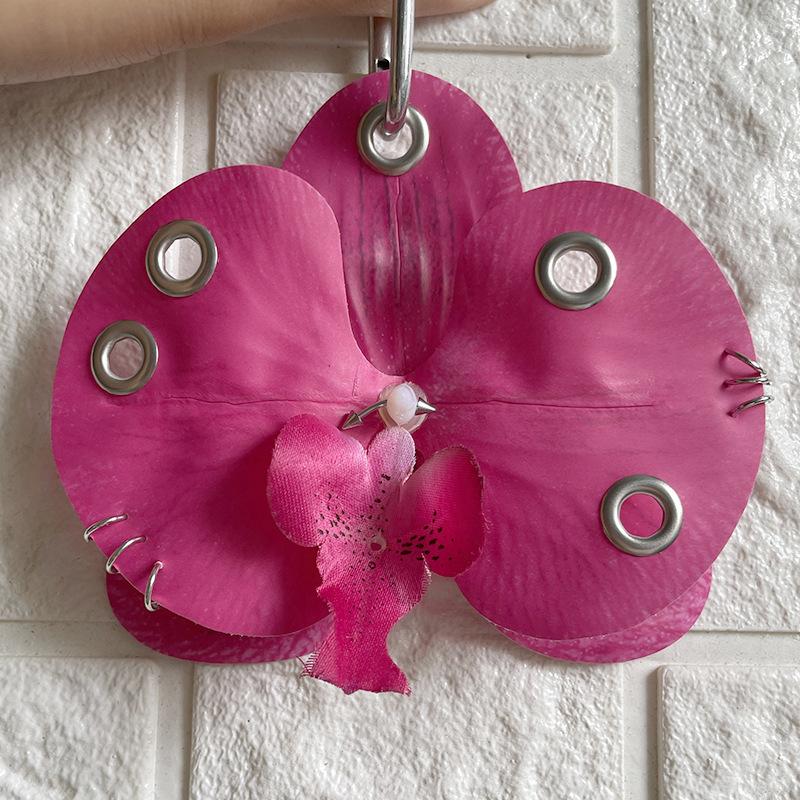 Модный брелок для ключей с орхидеей фаленопсис, изысканный брелок для ключей в виде цветка-симуляции, подвеска для рюкзака, аксессуары для украшения, подарки