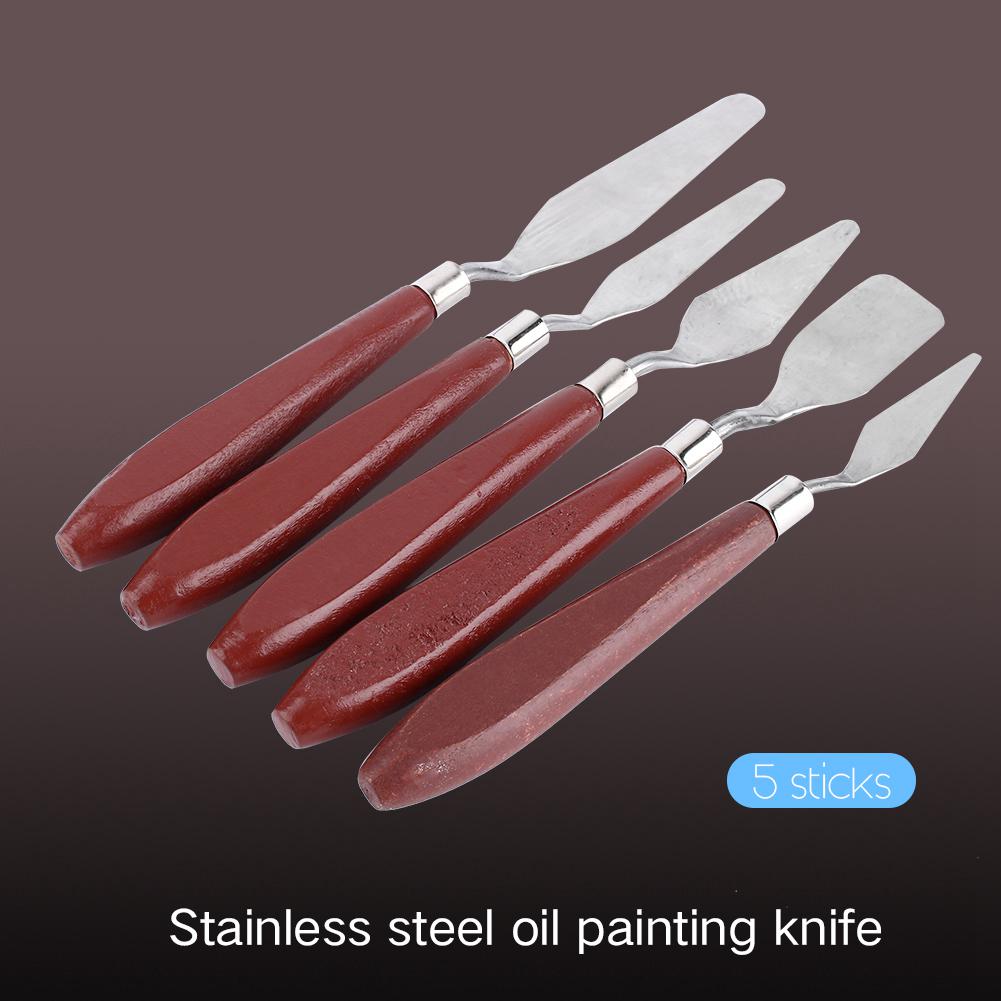 5X Stainless Steel   Knife Scraper Spatula Pro Artist Oil Painting Acrylic