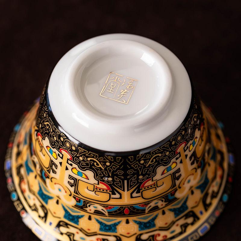 Гайвань с парящей крышкой 360° – Нефритовый фарфор, трехкомпонентная китайская чайная чашка для заваривания гунфу