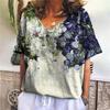 Футболка с цветочным принтом 3d Harajuku повседневные женские футболки с коротким рукавом модные персонажи топы футболки с V-образным вырезом женская одежда больших размеров