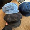 Берет из выстиранного денима газетчика, облачная кепка с козырьком, корейская восьмиугольная кепка, для улицы