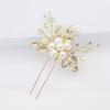 Korean Bridal Headgear Disc Hair Blond Leaf Hairpin Travel Photo Styling Hairpin Pearl Pin Hair Accessories