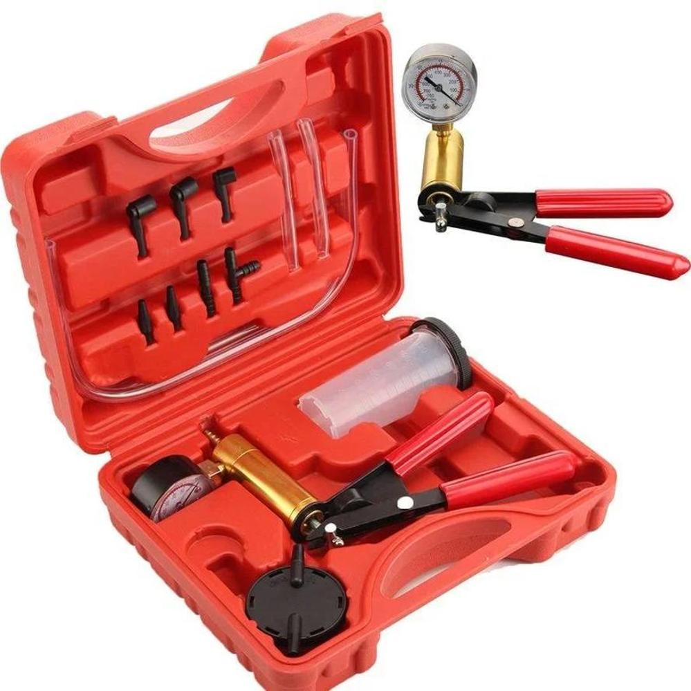 2 In 1 Brake Fluid Bleeder Hand Held Car Vacuum Pistol Pump Tester Kit Auto Oil Change Pistol Pump Tool Kits
