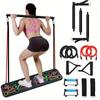 Foldable 160lbs Rubber Bands Deep Squat Bar ABS Push Up Stands Board Frames Rack Chest Arm Home Gym Muscle Strength Exercise