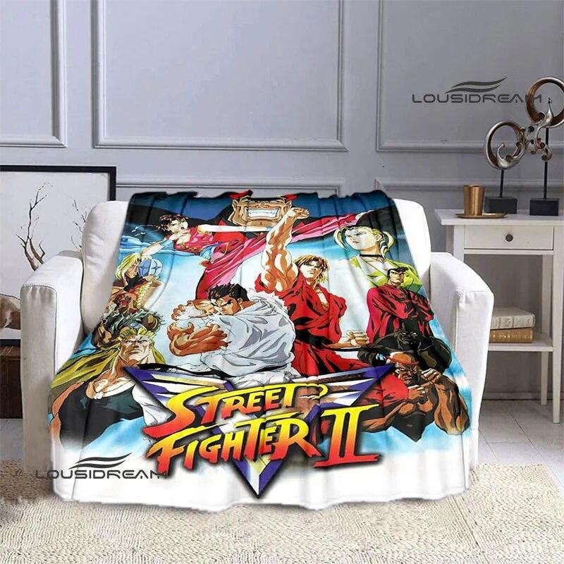 Классическое одеяло с принтом Street Fighter, теплое одеяло с фланцами, подкладка для кровати, домашнее дорожное одеяло, одеяло для пикника, подарок на день рождения