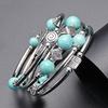 Bohemian Style Natural Turquoise Multi-Layer Wrap Bracelet for Women