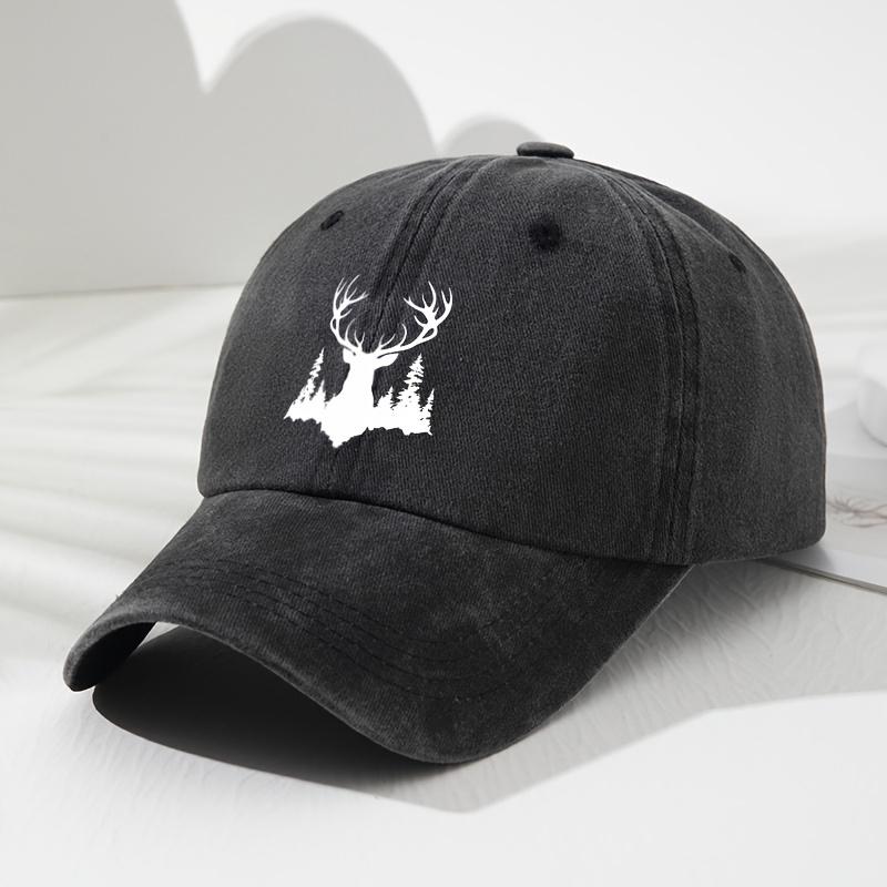 Men's and Women's Elk Soft-top Baseball Cap, Retro Fashionable Outdoor Hat Adjustable