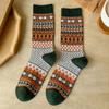 Winter Fashion Special Ethnic Style Thick Woolen Socks Retro Thickened Warm Rabbit Wool Socks for Women Polka Dot Ethnic Style Cashmere Socks