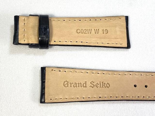 C02W011J9 SEIKO Grand Seiko 19 мм Кожаный ремешок для раскладывающейся застежки, Крокодил для застежки, Кожа, Черный, SBGK007/ 9S63-00A0
