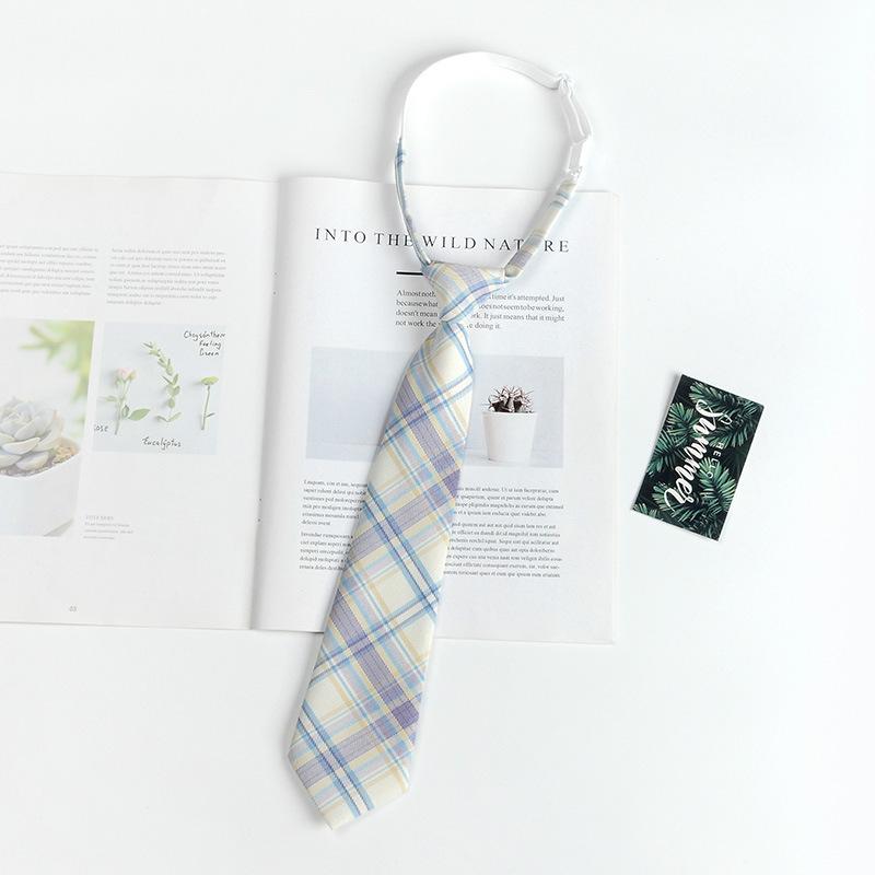 JK Bow Tie for Women, Japanese Uniform Shirt, College Style Student Plaid Tie, Men's Free Ribbon Accessories