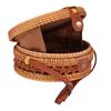 Rattan Hand Made Bag Round Stylish Women Handwoven Shoulder Bag for Beach Daily PartiesWhole Side