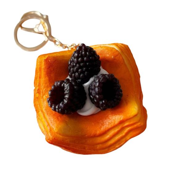 Simulated Food Squeeze Toy Keychain Stress Relief Bread Dessert Key Ring