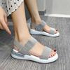 Woman Elastic Knitting Mesh Casual Sandals Summer Soft Wedges Platform Peep Toe Light Sandals Beach Non-slip Sports Shoes