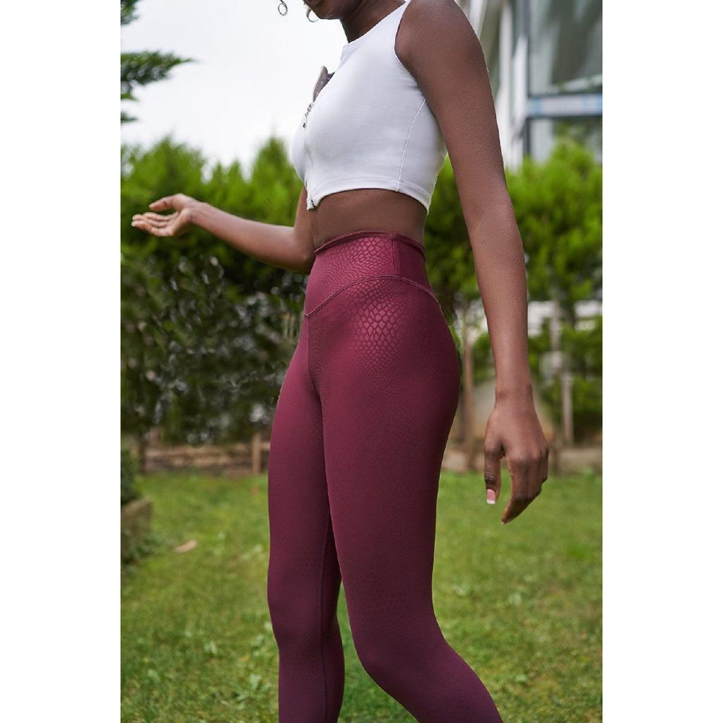 Slim-fit Snakeskin Look Compressor High Waist Sports Tights