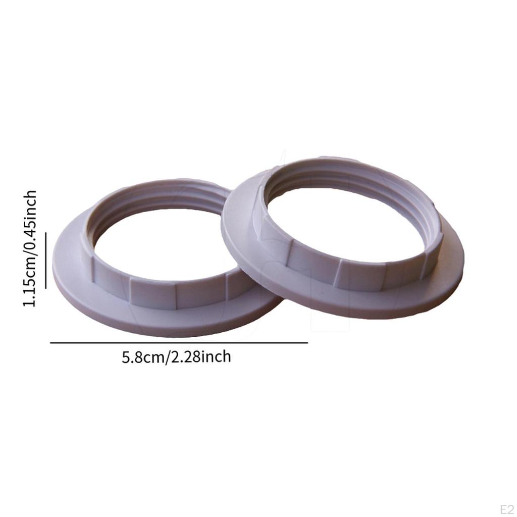2 Pieces Adapter Rings for Lamp Shade Holders Light Sockets E27 Or E26 Models