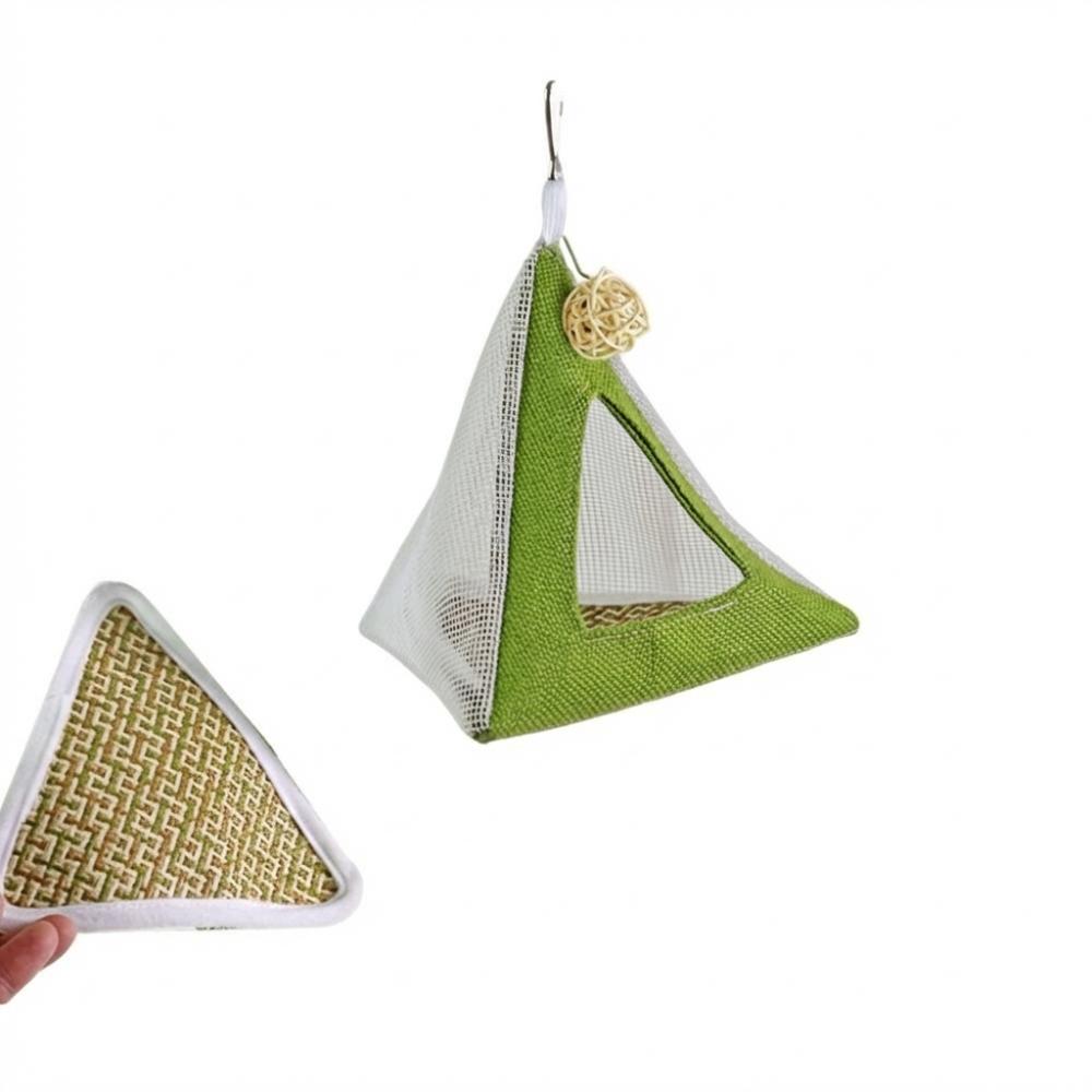 Breathable Net Summer Cooling Nest Triangular Bird Hammock Bird Hanging Tent Hiding House