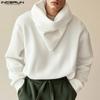 Autumn Spring Men Cowl Neck Long Sleeve Casual Pullovers Sweatshirts