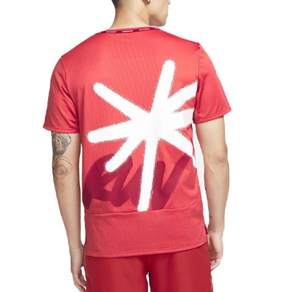 Nike Dri-Fit Wild Run быстросохнущая дышащая беговая футболка мужская красная DD5356-605