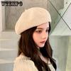 Summer Women's Beret Breathable Knitted Painter's Hat Korean Edition Versatile Casual Spring Autumn Pumpkin Hat