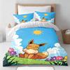 Cartoon Eevee Bedding Sets Comforter Quilt Bed Cover Eevee Duvet Cover PillowCase Kids Adult Size Home Textiles