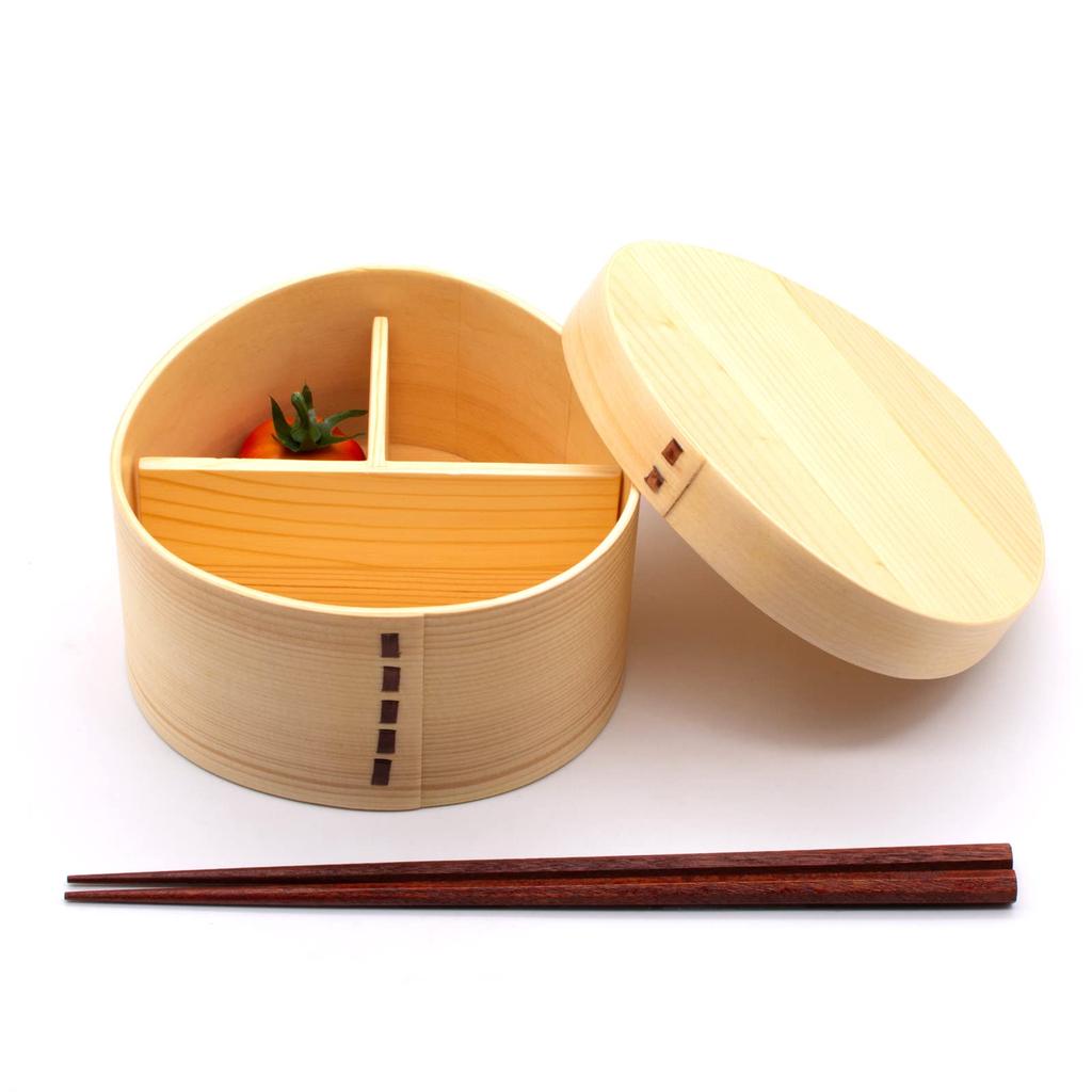 Magewappa Bento Box Деревянный ланч-бокс 14 см Одноуровневый рисовый шарик в форме натурального приблизительно. А-11-273080