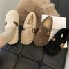 Luxury Sheep Fur Lined Loafers Women Lambswool Shoes Ladies Winter Slip On Furry Flats Cotton Wool Mocasine Femme Barefoot Boots