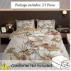 3pcs Champagne Bedding Set Pearl Flower Print Cozy Duvet Cover King Queen Twin Size Birthday Gift for Girl Adult Bedroom Decor