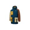 Retro Colorblock Multi-Pocket Warm Mid-Length Hooded Down Jacket Men Outerwear Multicolor 534676-65