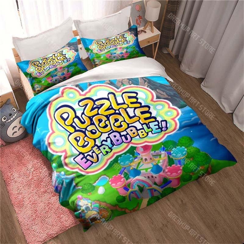 Мультяшное постельное белье Bubble Bobble наволочка пододеяльник спальня дом комфорт принт большая кровать украшение спальни детский подарок