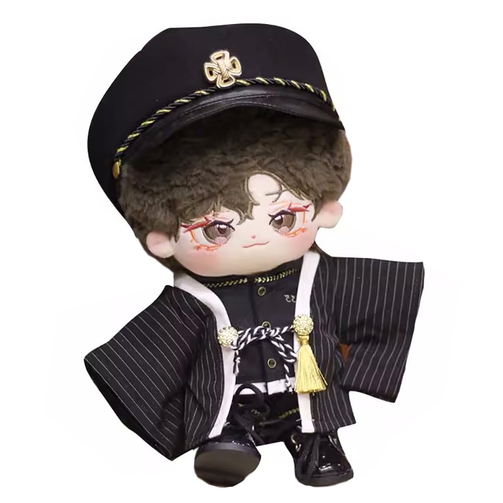 Niannyyhouse Coat, Hat, Jacket, Pants, Shoes, Black Kimono Set 20cm Stuffed Animal Clothes Cotton Doll Dress Up