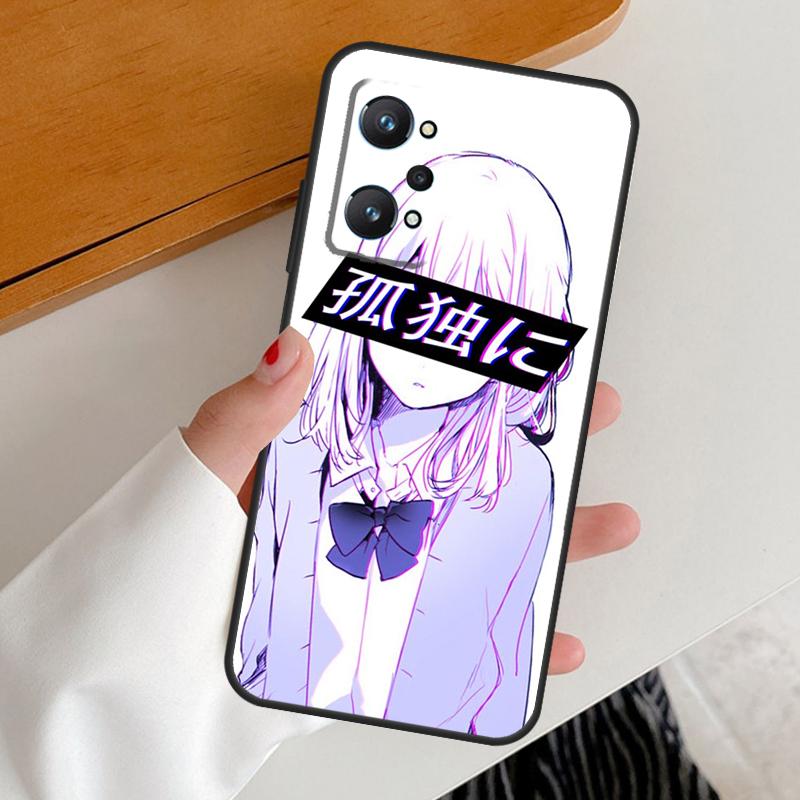 Грустная Девушка Японское Аниме Для Realme 14 10 11 12 13 Pro Plus GT6 GT7 15 Pro C65 C67 C63 C61 C55 C51 C53 C35 C75 Чехол