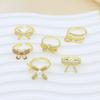 Zirconium Copper Gold-Plated Bow Personalized Simple Open Ring Ring