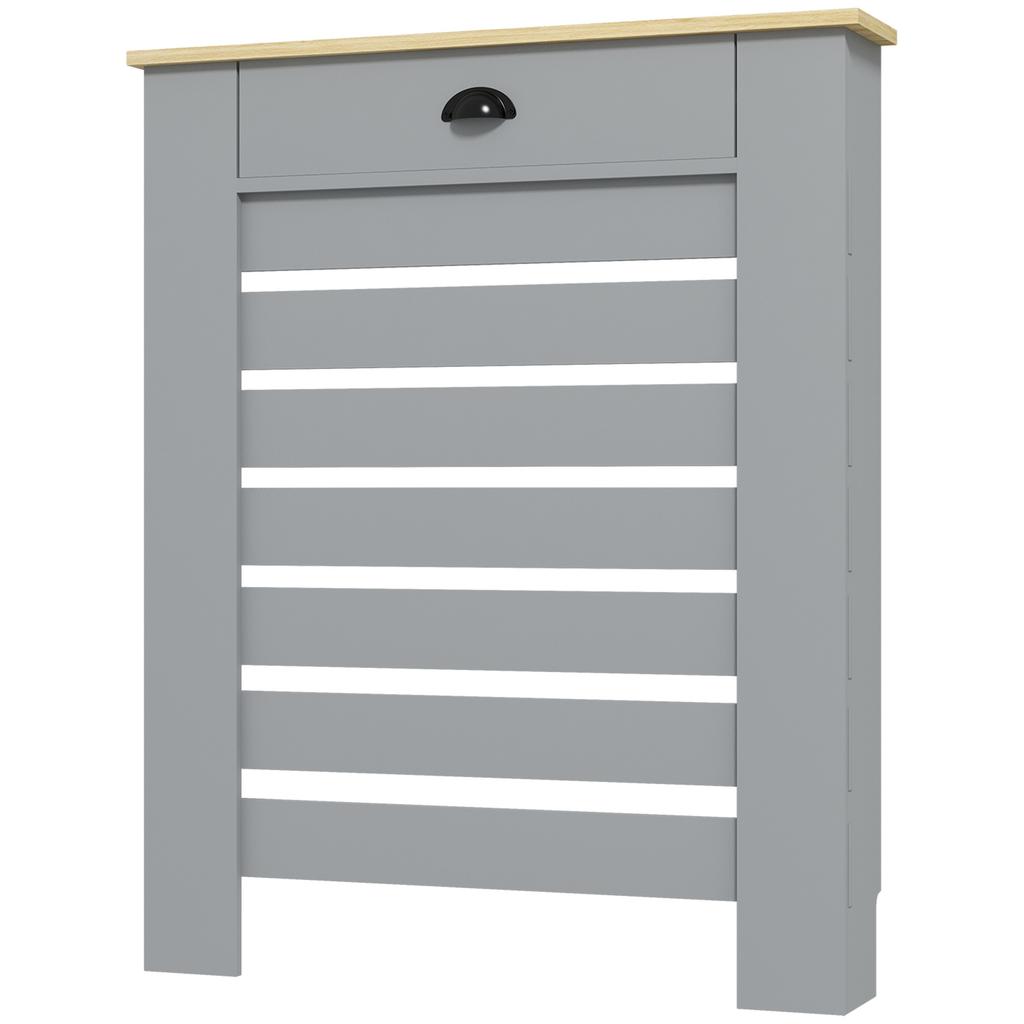 95.5H x 78Wcm Radiator Cover, with Drawer - Grey