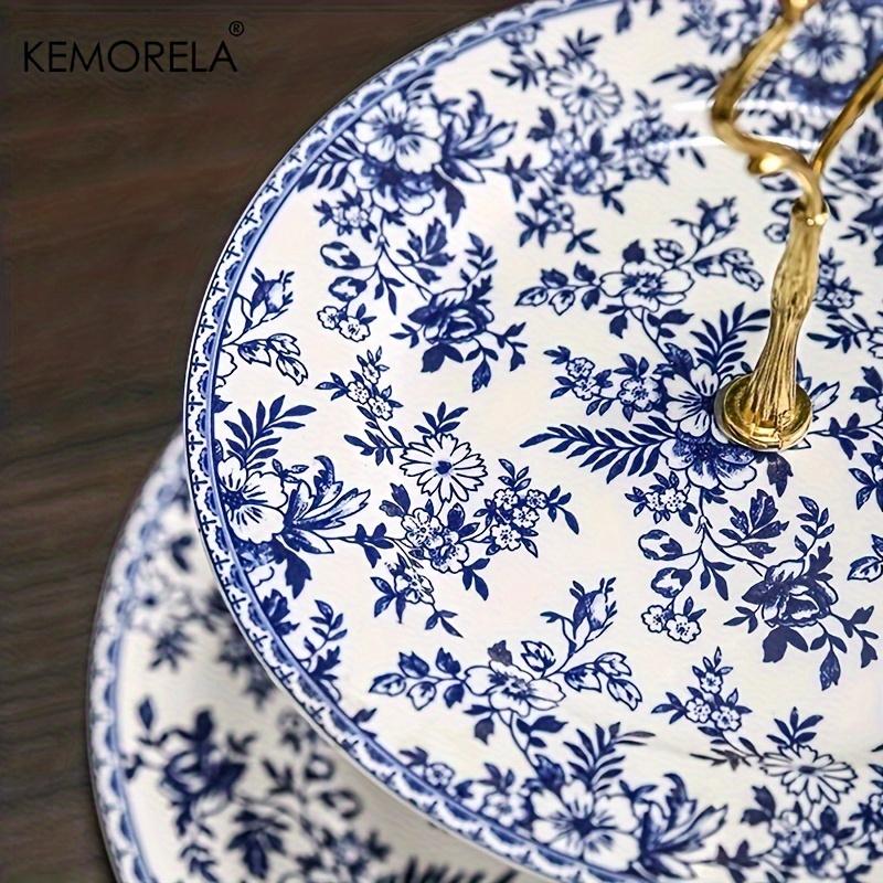 KEMORELA 2/3-Tier Ceramic Dessert Display Stand-Multi-Layered Cake Service Tray for European-Style Buffet and Party Decorations