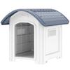Outdoor Dog Kennel, Plastic Dog House, Raised Removable Floor, Waterproof Roof, Grey