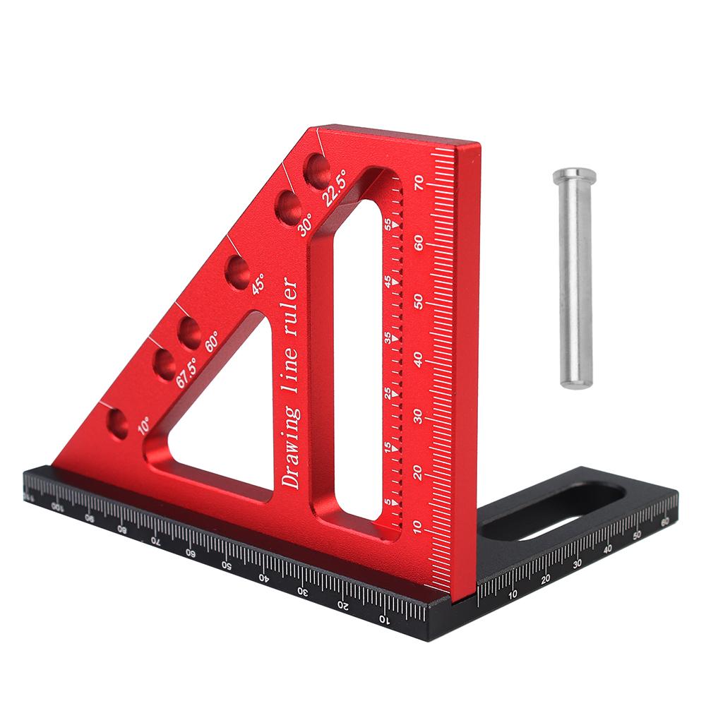 1 шт. плотницкая линейка для разметки квадратных отверстий 22,5-90 градусов измерительная линейка с угловым штифтом строительный прецизионный деревообрабатывающий инструмент