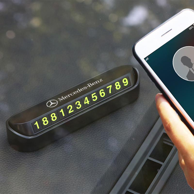 NSY2 Car Temporary Parking Card Phone Number Card Plate Telephone Number for Mercedes Benz AMG W212 W204 W211 W168 W213 W205 W210 W10