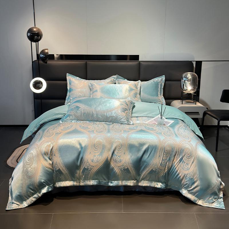 Европейский Хлопковый Сатин Жаккард 4-Предметный Комплект Постельного Белья, Дружелюбный к Коже