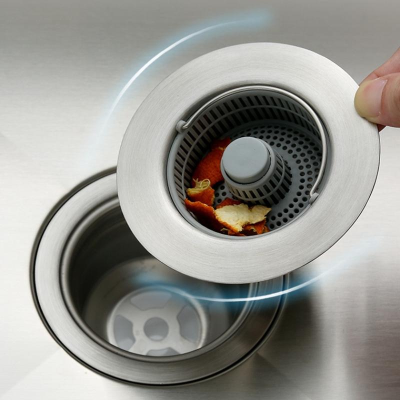 Пресс-дизайн ABS кухонный фильтр для мойки 304 нержавеющая сталь корзина сито для сушки пищевого шлака пробка для мойки воды новые гаджеты