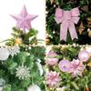 1/2/12Pcs Christmas Tree Ornament Glitter Christmas Tree Ball Ornament Artificial Flower Berry Snowflakes for Home Party Decor