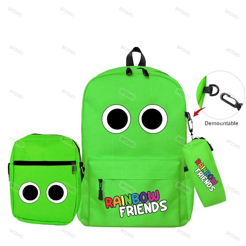 3 шт./компл., оригинальные рюкзаки с радужными друзьями для мальчиков и девочек, школьный рюкзак большой емкости, игровой рюкзак, сумка-пенал