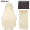 MISS WIG Synthetic Invisible Fish Wire No Clip Wavy Hair Extensions Long Hairpiece Natural Black Brown Blonde for Women Fake Hair Piece