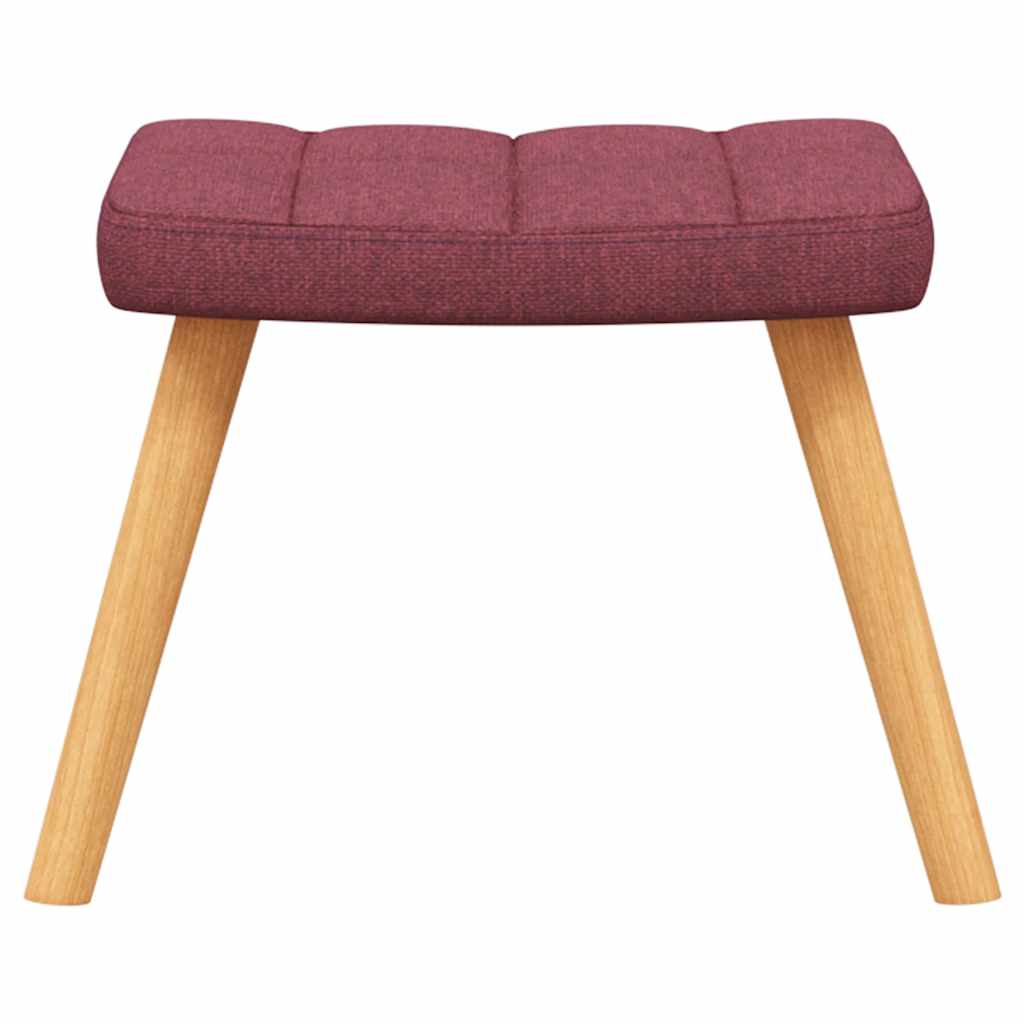 Rocking Chair with Footstool Fabric Burgundy
