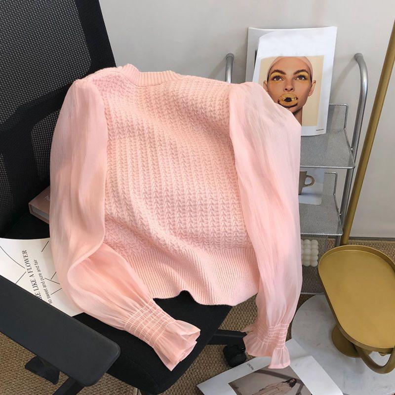 Кардиган, свитер, женский, весна 2023, однотонный, с v-образным вырезом, во французском стиле, темпераментный трикотаж, женский короткий милый свитер, кардиган, топ