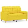 Canapé 2 places - Maison Exclusive - Tissu polyester - Cadre métal robuste - Jaune clair