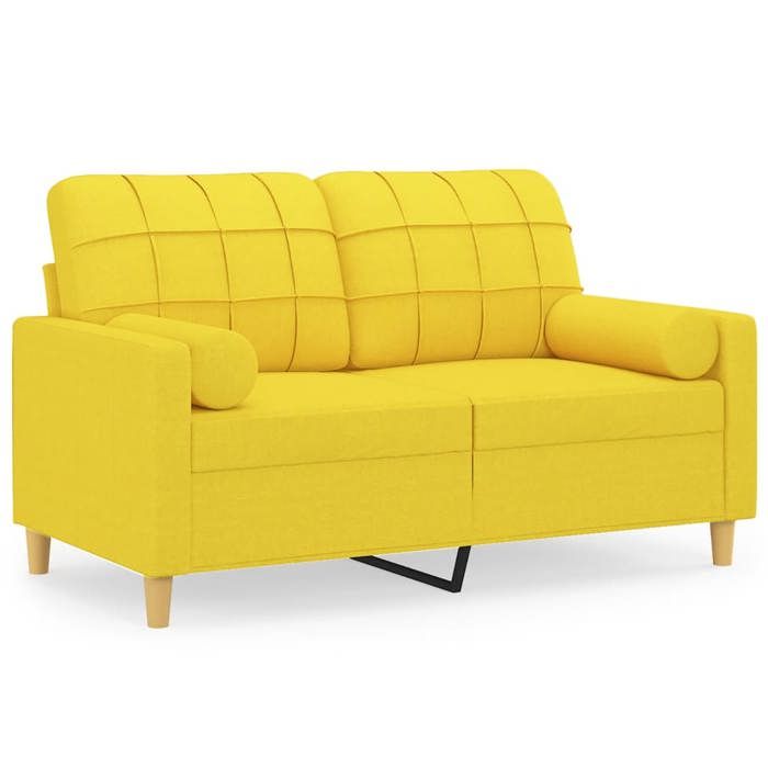 Canapé 2 places - Maison Exclusive - Tissu polyester - Cadre métal robuste - Jaune clair